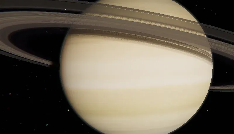 Saturn mit seinem Ring vor schwarzem Himmel